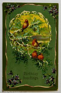Postcard #007: Birthday Greetings to Pearle Byer from Elva J. Sights