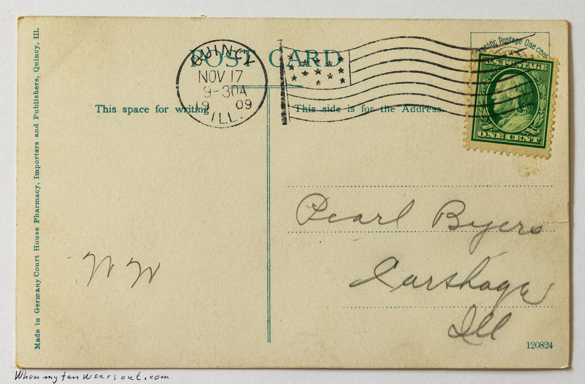 Back of postcard #0061