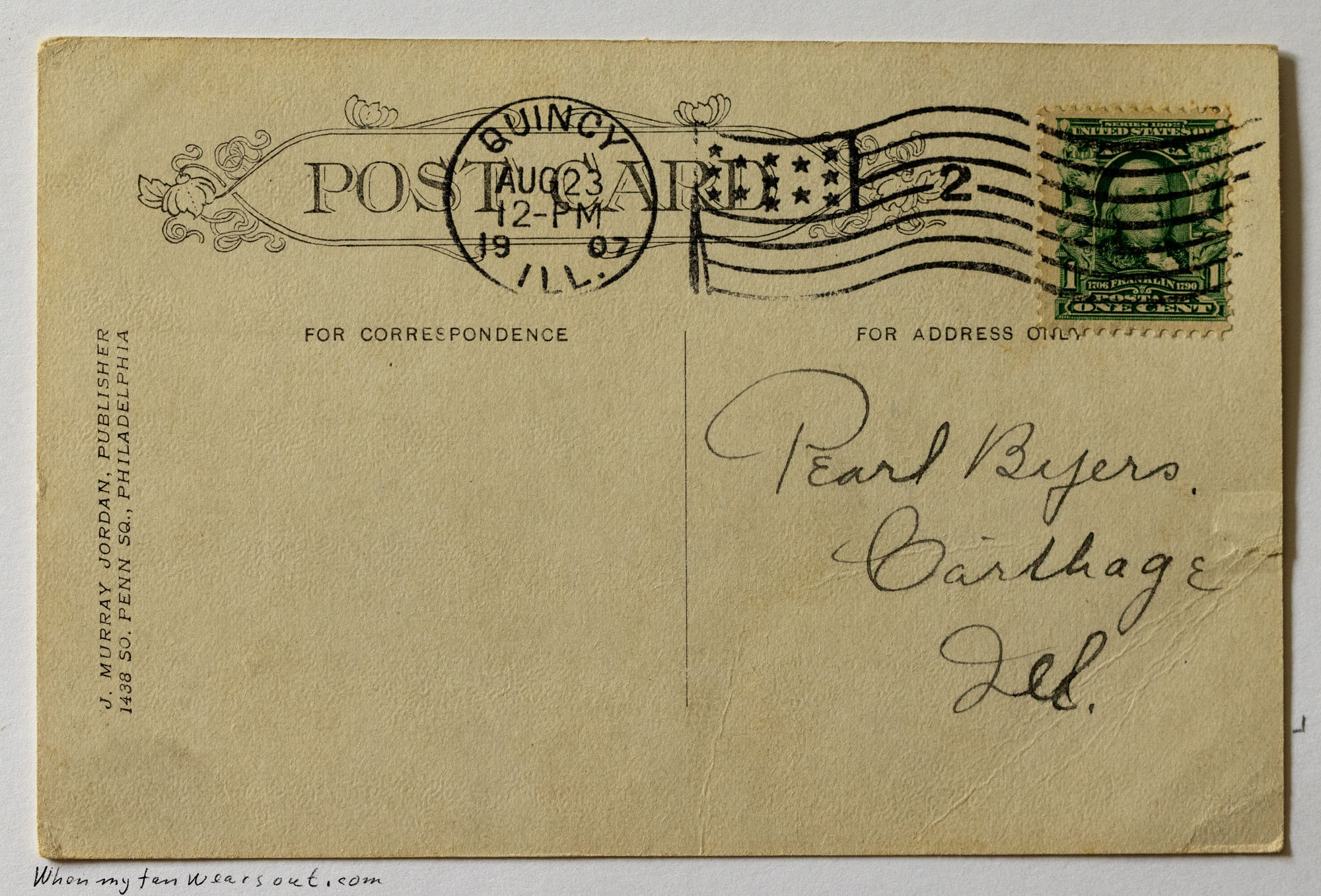 Back of postcard #0063