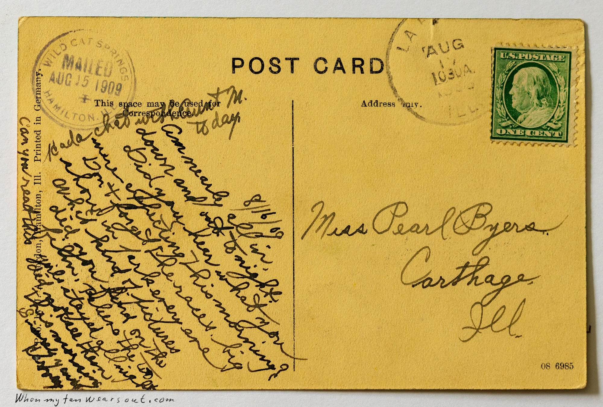 Back of postcard #0081