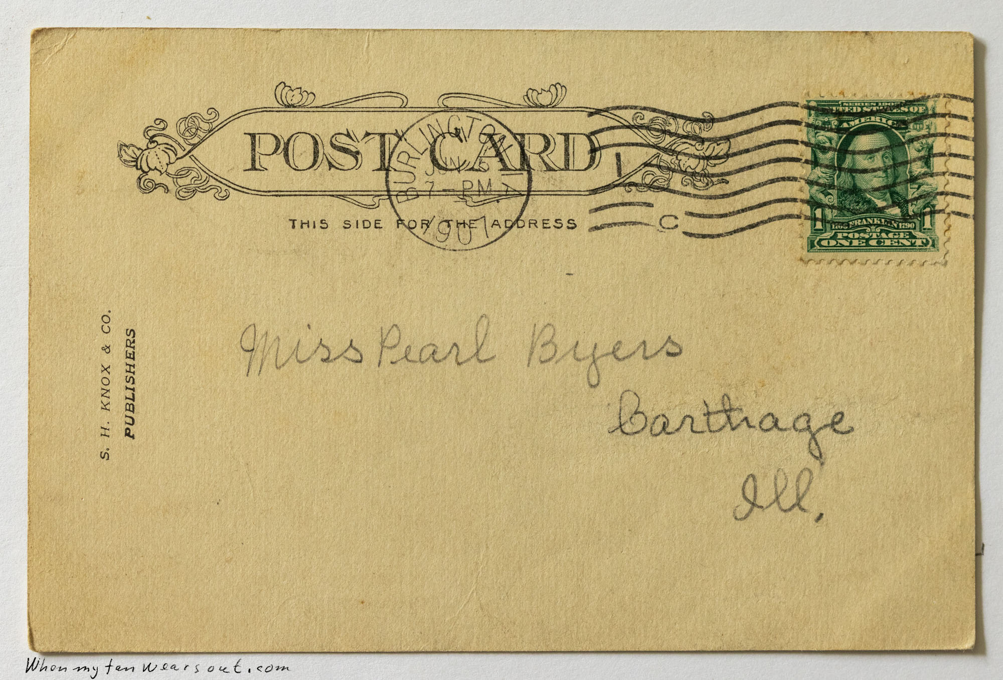 Back of postcard #0083