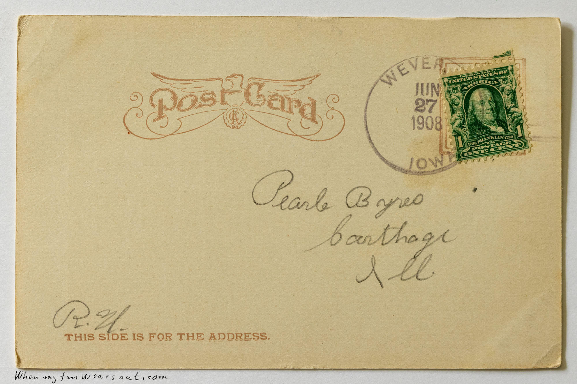 Back of postcard #0091