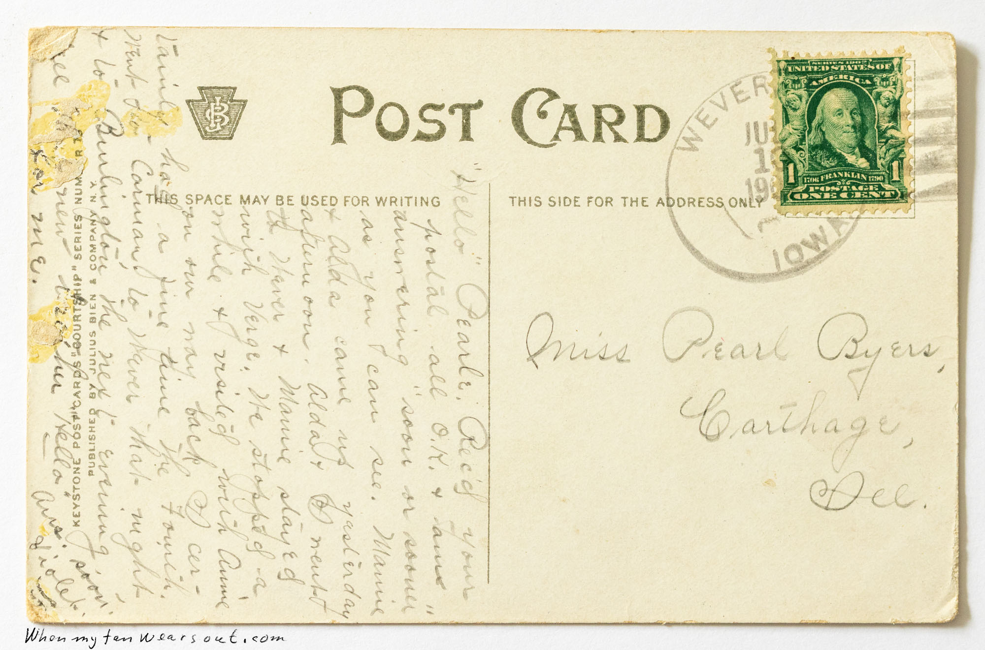 Back of postcard #0093