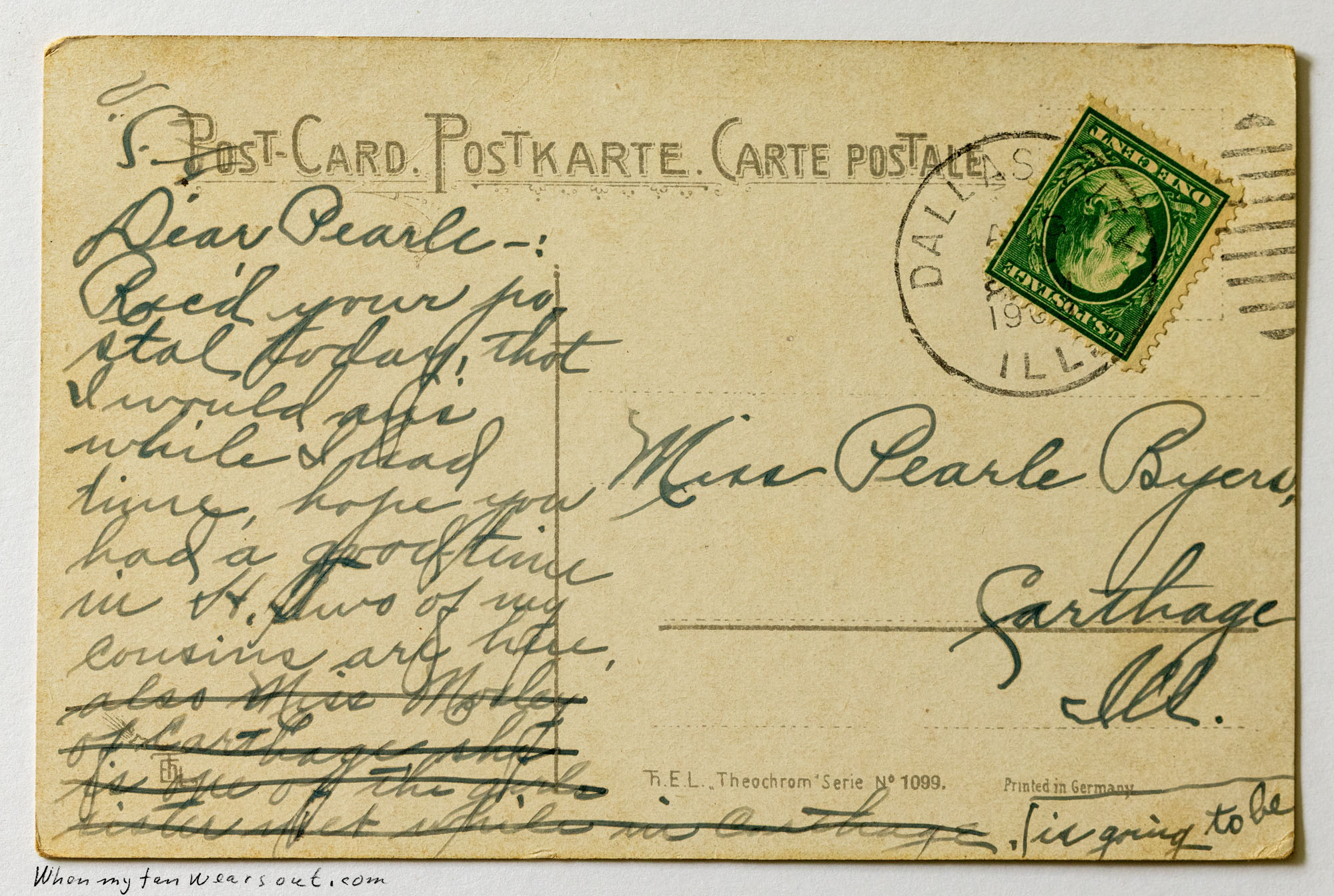 Back of postcard #0097
