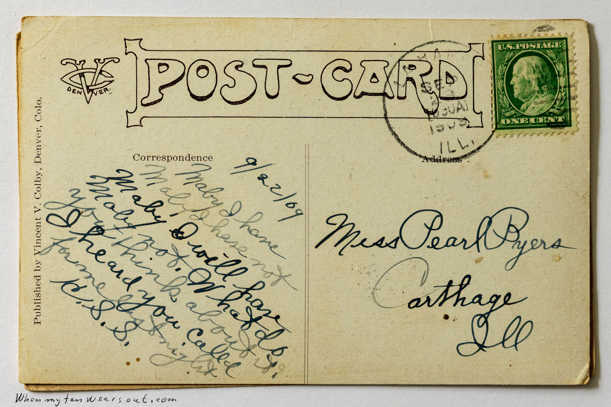 Back of postcard #0123