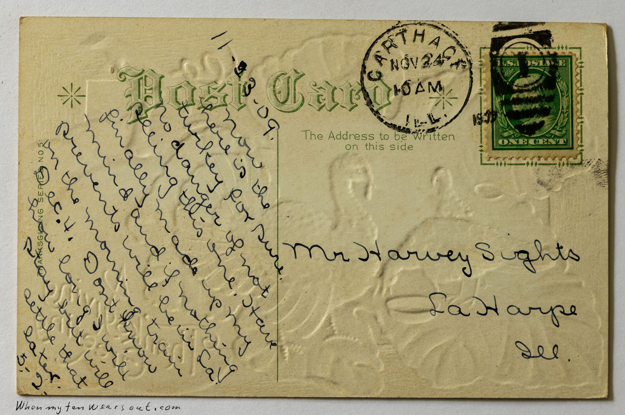 Back of postcard #0126