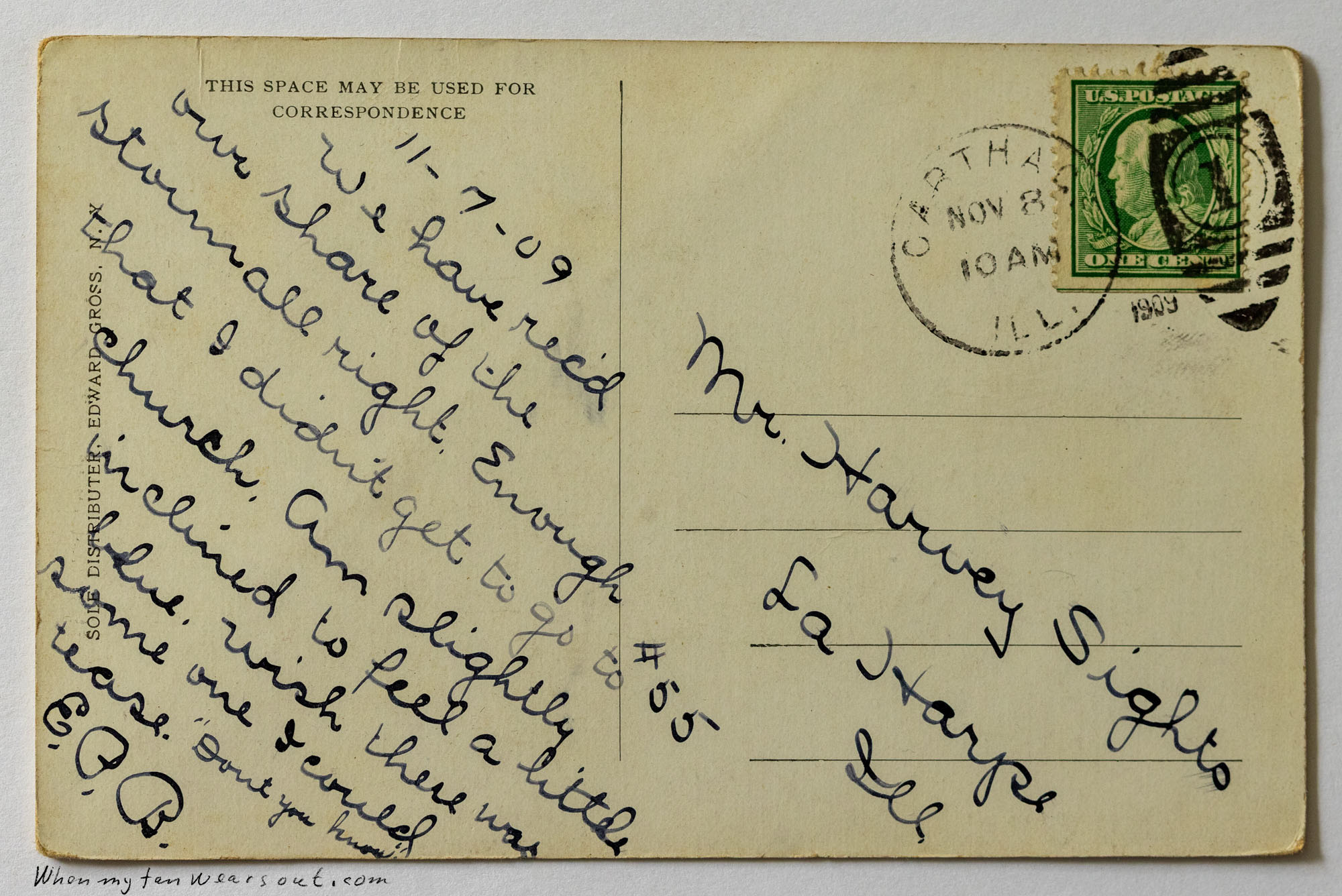 Back of postcard #0130